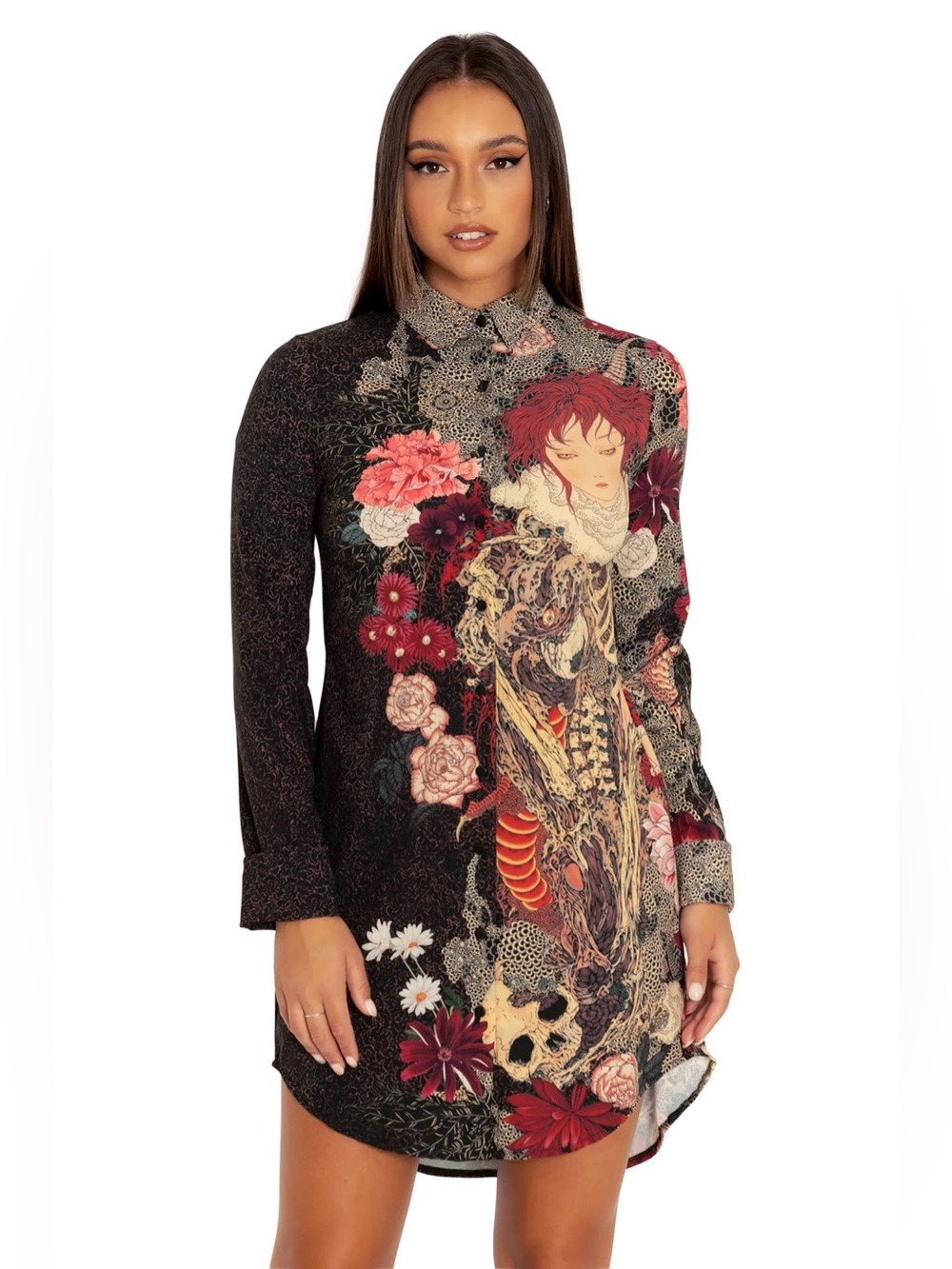 Spirit Of A Dragon
Long Sleeve Business Time Shirt Dress, Blackmilk Size Medium